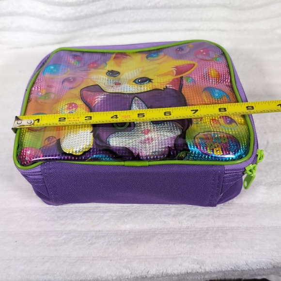 Lisa Frank Bubble Kittens Cats Soft Lunch Box Bag Lunchbox Pink Purple Zip - Picture 7 of 7